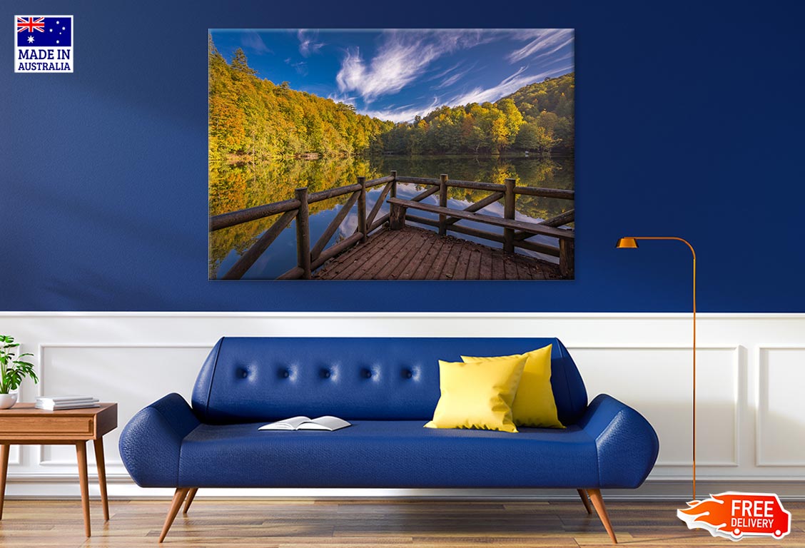 Reflection Of Clouds On The Lake Print 100% Australian Made