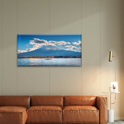 Autumn Season Mountain Fuji Kawaguchiko Lake Japan Wall Art Canvas Office Home Room Framed 120x60cm
