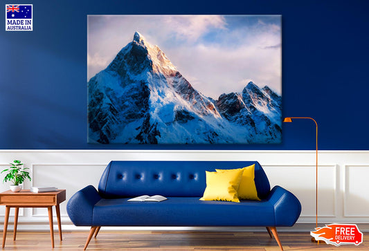 View Of Beautiful Snowy Masherbrum  Wall Art Decor 100% Australian Made - Bella Home Decor