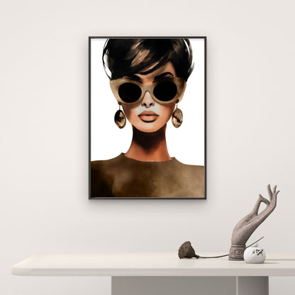 Retro Fashion Sunglasses Girl Fashion Home Decor Premium Quality Poster Print Choose Your Sizes - Bella Home Decor