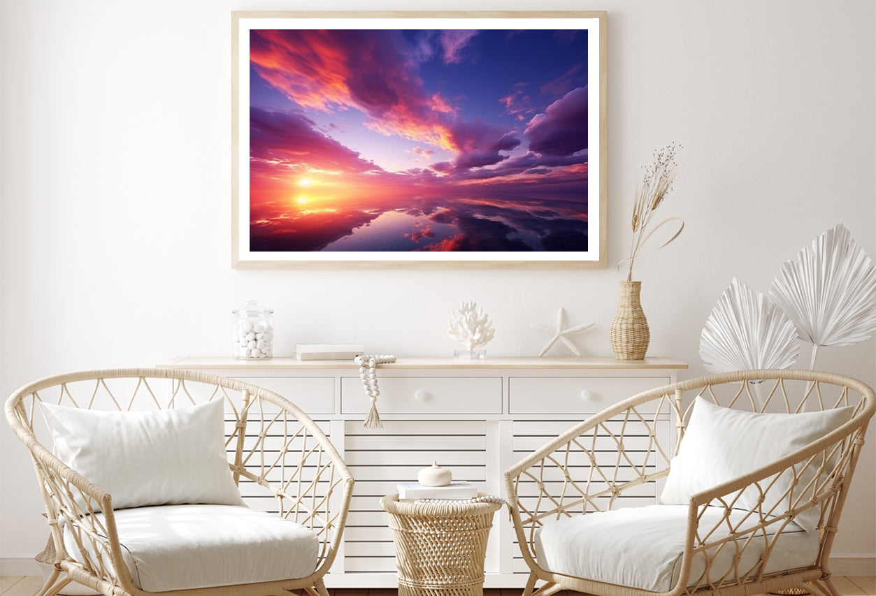 Beautiful Sunset Sky with Clouds Home Decor Premium Quality Poster Print Choose Your Sizes - Bella Home Decor