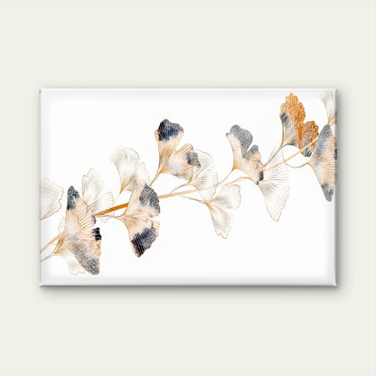 Minimalist Ginkgo Leaf Painting Modern Gold Botanical Wall Art Decor 100% Australian Made