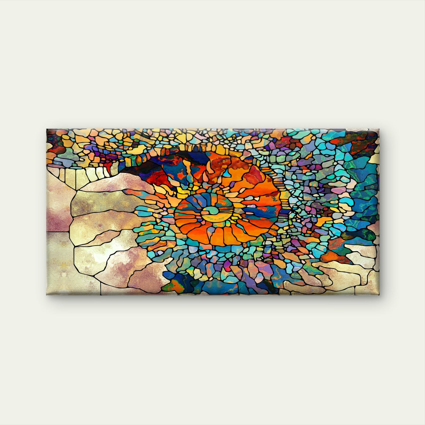 Colorful Nautilus Shell Motif Wall Art Canvas Office Home Room Framed 120x60cm - Bella Home Decor