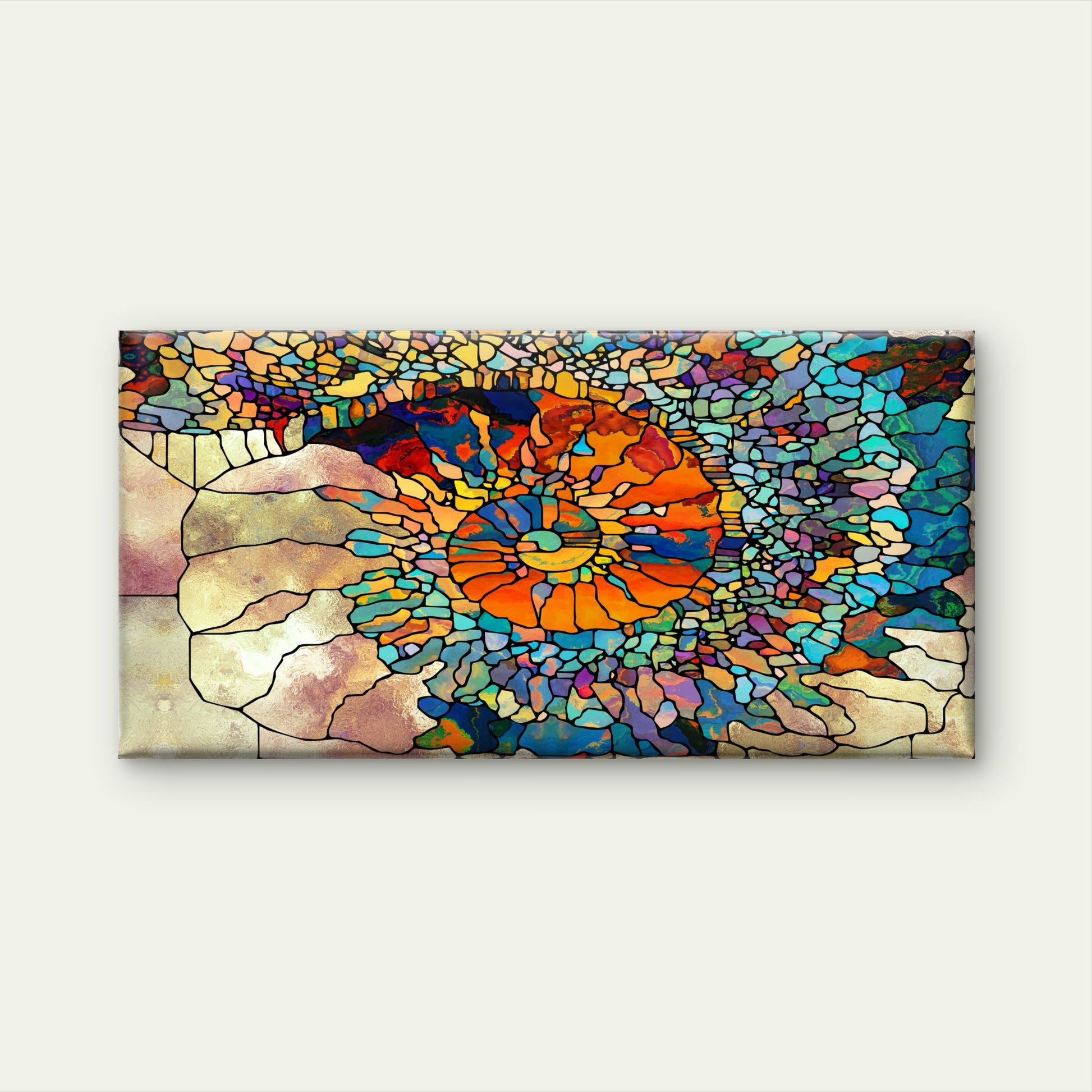 Colorful Nautilus Shell Motif Wall Art Canvas Office Home Room Framed 120x60cm - Bella Home Decor