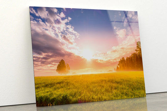 Sunrise in the Black Forest with Meadows Acrylic Glass Print Tempered Glass Wall Art 100% Made in Australia Ready to Hang