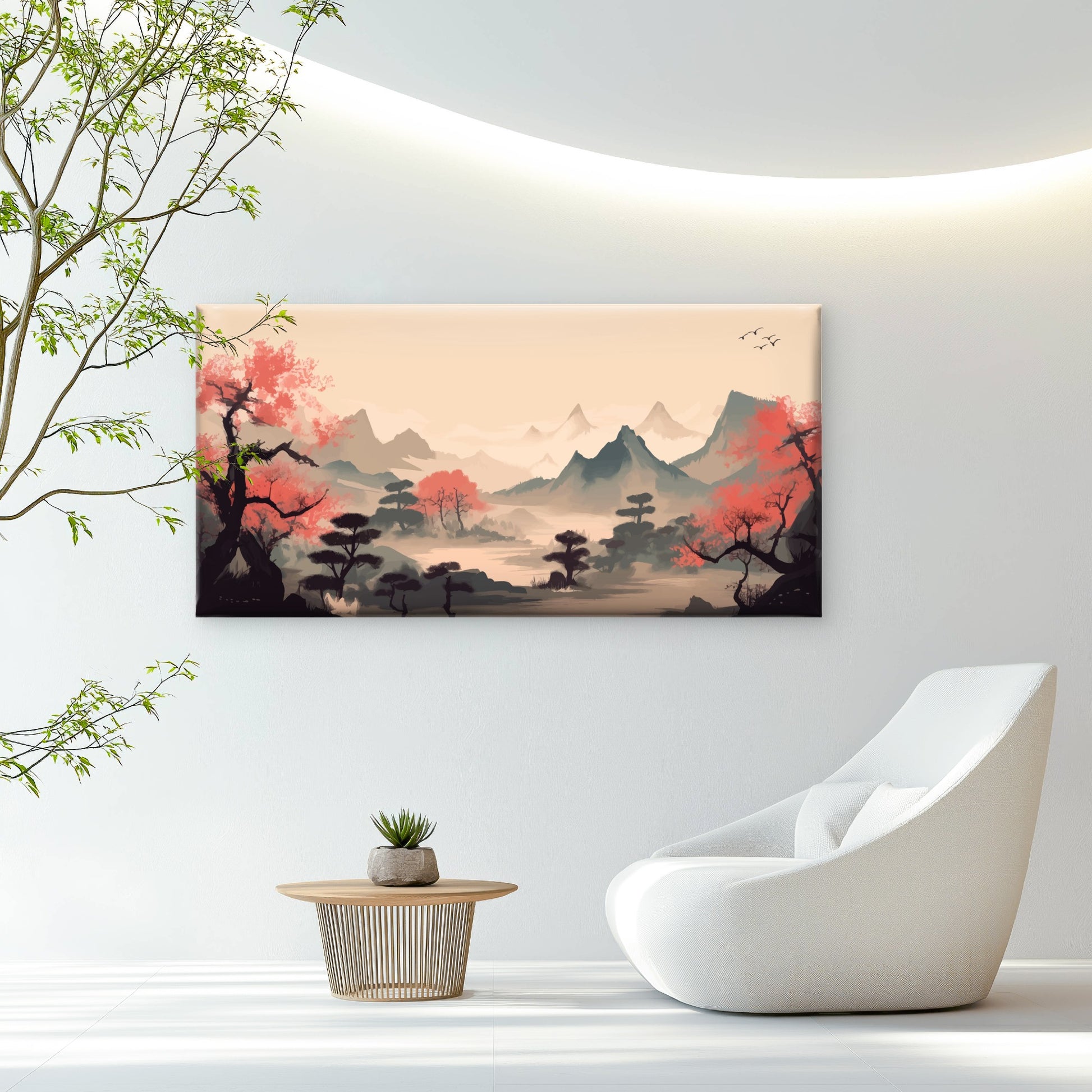 Japan Pagoda Mountain View Wall Art Canvas Office Home Room Framed 120x60cm - Bella Home Decor
