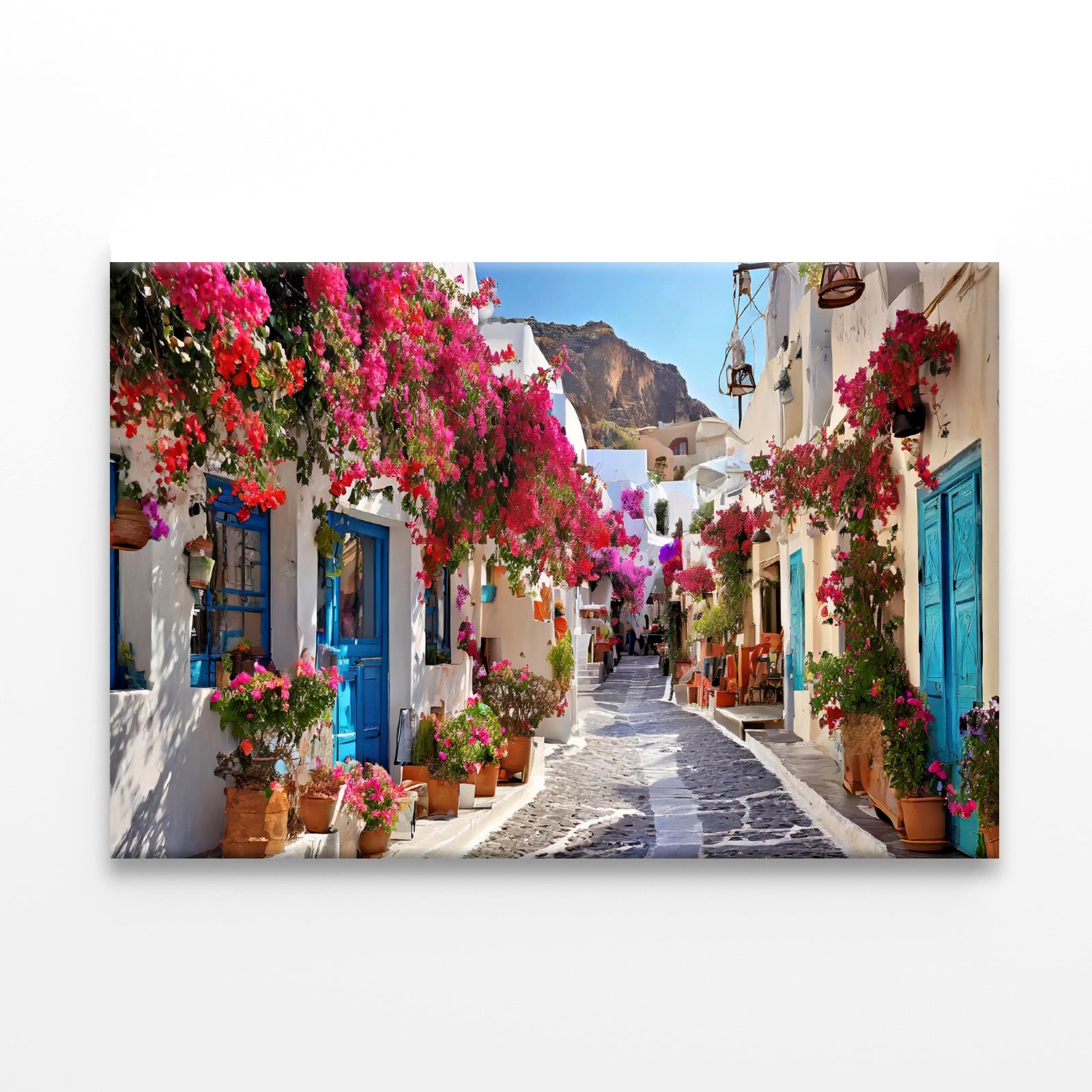 Street with Buildings and Flowers Print 100% Australian Made - Bella Home Decor
