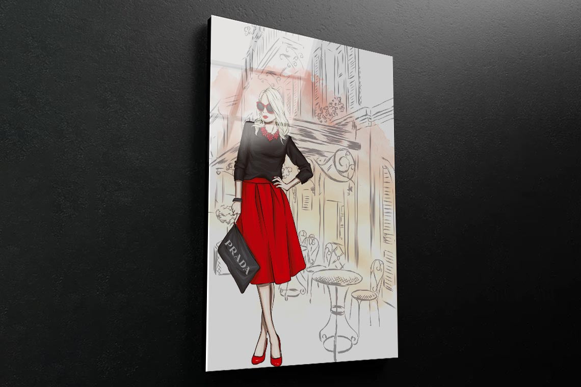 Red Fashion Store 3D Design Acrylic Glass Print Tempered Glass Wall Art 100% Made in Australia Ready to Hang