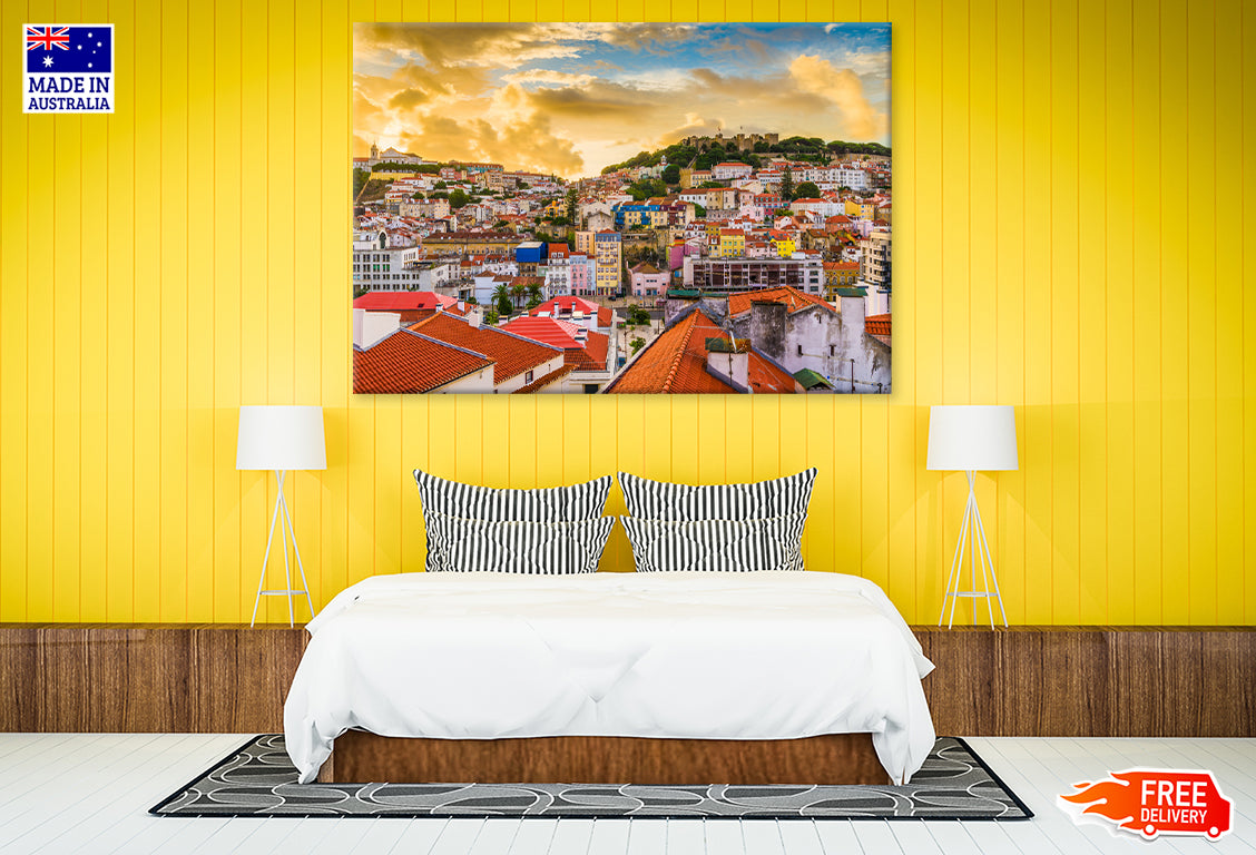 Skyline Sao Jorge Castle Lisbon Print 100% Australian Made