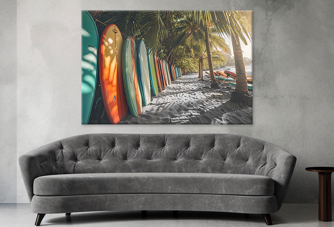 Surf Boards Lining The Shore Print 100% Australian Made