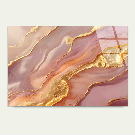 Mauve Swirling Agate Tempered Glass Printing Wall Art Australian Made Quality - Bella Home Decor