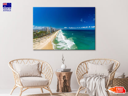Surfers Paradise Beach Seashore Print 100% Australian Made - Bella Home Decor