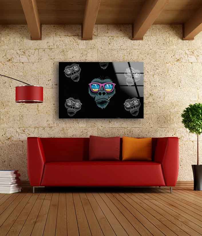 Gorilla with Sunglasses UV Direct Aluminum Print Australian Made Quality