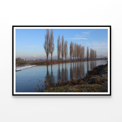 A Body of Water Surrounded By Trees & A Cloudy Sky Home Decor Premium Quality Poster Print Choose Your Sizes