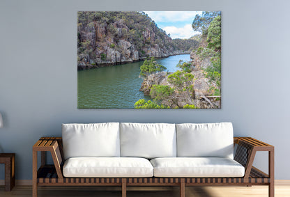 Scenic South Esk River Winding Through Cataract Gorge, Launceston, Australia Wall Art Decor 100% Australian Made