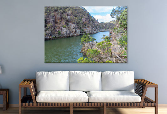 Scenic South Esk River Winding Through Cataract Gorge, Launceston, Australia Wall Art Decor 100% Australian Made