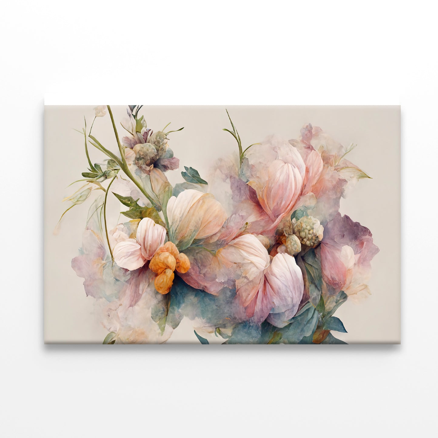 Pink and White Flowers Painting Print 100% Australian Made - Bella Home Decor