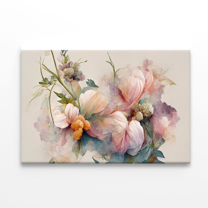 Pink and White Flowers Painting Print 100% Australian Made - Bella Home Decor