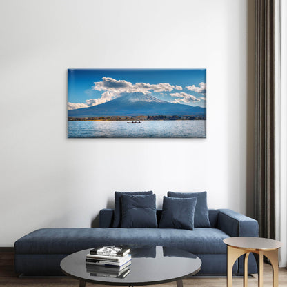Autumn Season Mountain Fuji Kawaguchiko Lake Japan Wall Art Canvas Office Home Room Framed 120x60cm