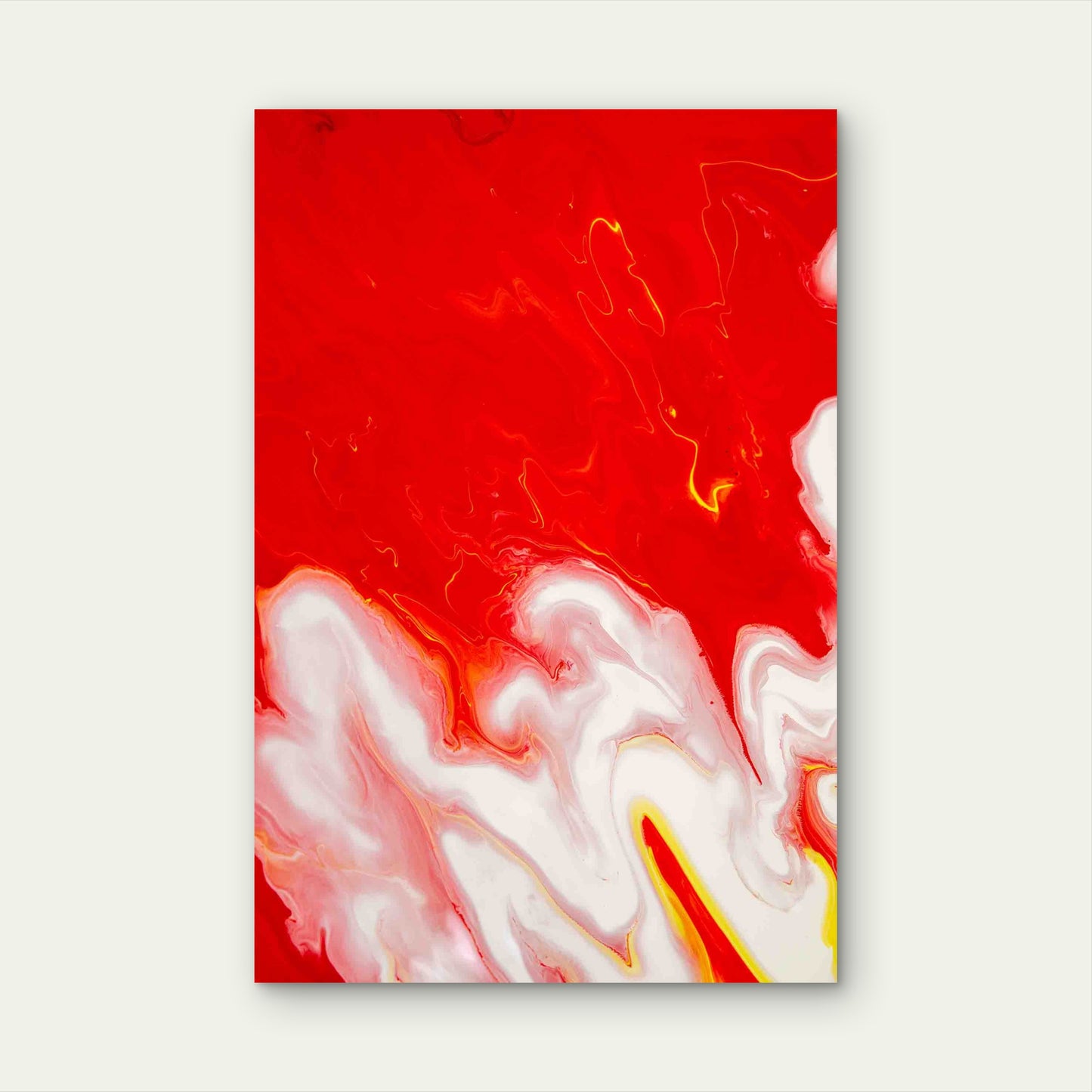 Red Psychedelic Background Design Metal Print Ready to Hang