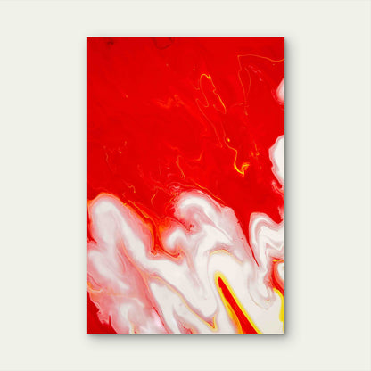 Red Psychedelic Background Design Metal Print Ready to Hang