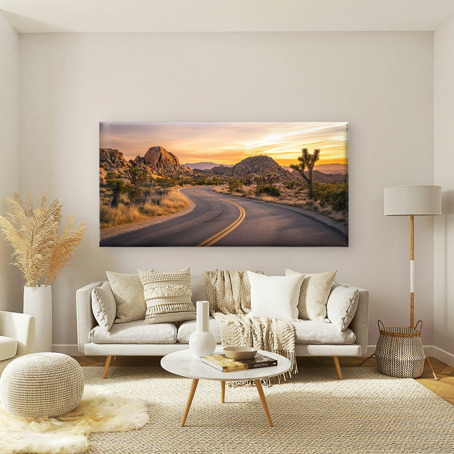 Sunsets On Desert Roads Wall Art Canvas Office Home Room Framed 120x60cm - Bella Home Decor