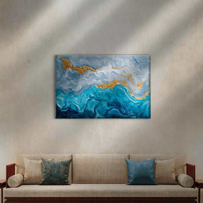 Blue Shaded Abstract Design Wall Art Decor 100% Australian Made