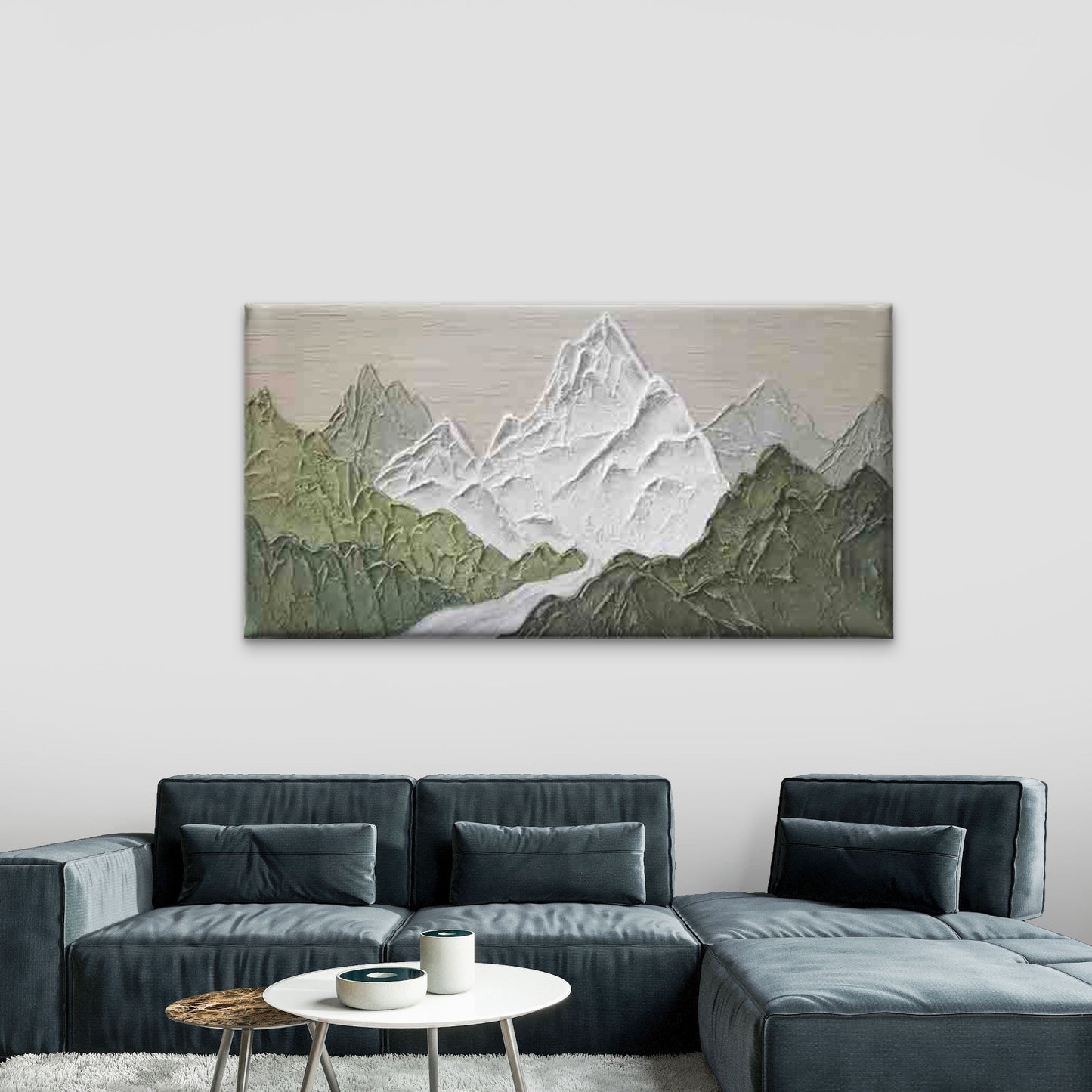 Mountain And River Landscape Wall Art Canvas Office Home Room Framed 120x60cm - Bella Home Decor