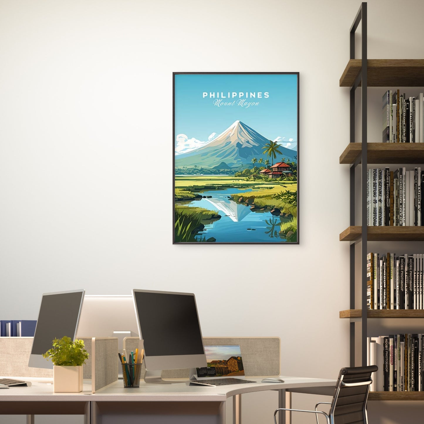 Majestic Mount Mayon in the Philippines Travel Poster Print Wall Art - Bella Home Decor