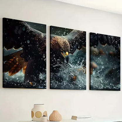 3pcs Hawk Hunting Close-Up Scenery Wall Art Set Canvas Unframed - High Quality Print 100% Australian Made Wall Canvas
