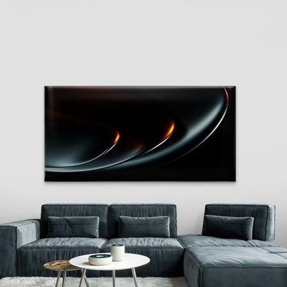 Dark Glare Edge Curve Wall Art Canvas Office Home Room Framed 120x60cm