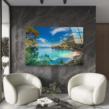 Scenic Riviera Beach Tempered Glass Printing Wall Art Australian Made Quality