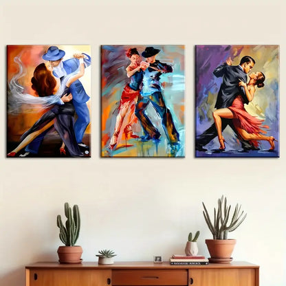 3pcs The Grace Of Ballroom Dancing Metal Print Ready to Hang Art