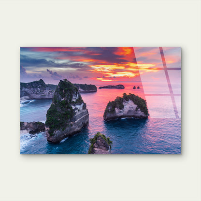 Thousand Islands Nusa Penida Sunset Acrylic Glass Printing Wall Art Australian Made Quality