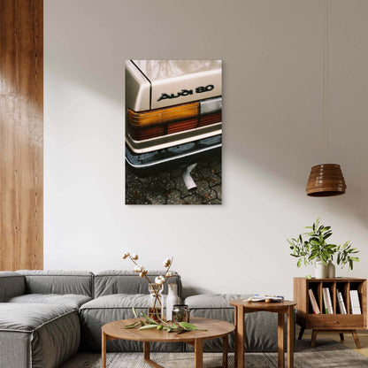 Vintage Audi 80 Car 60x90cm Metal Print Ready to Hang