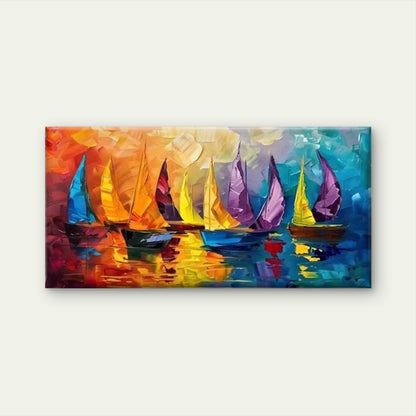 Nautical Boat Stormy Sea Wall Art Canvas Office Home Room Framed 120x60cm