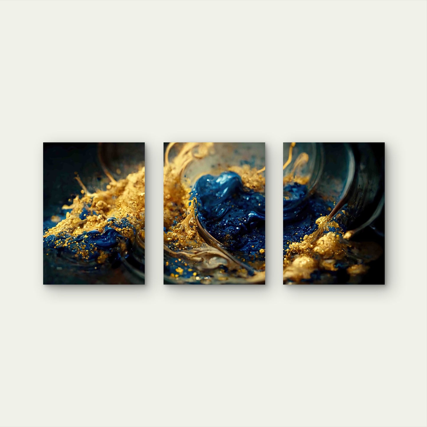 3pcs Modern Abstract Colorful Background Metal Print Ready to Hang Art - Bella Home Decor
