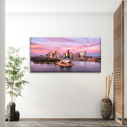 Sunset in Sydney, Australia Wall Art Canvas Office Home Room Framed 120x60cm