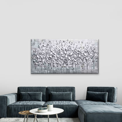 Abstract Silvery Trees Wall Art Canvas Office Home Room Framed 120x60cm - Bella Home Decor