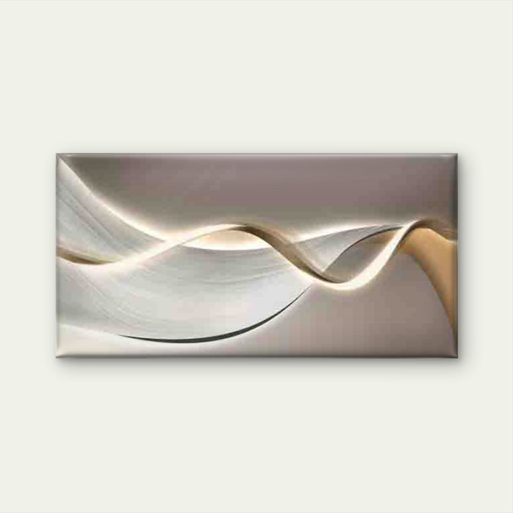 Abstract Wave Design in Neutral Wall Art Canvas Office Home Room Framed 120x60cm - Bella Home Decor