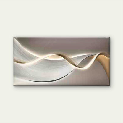 Abstract Wave Design in Neutral Wall Art Canvas Office Home Room Framed 120x60cm - Bella Home Decor