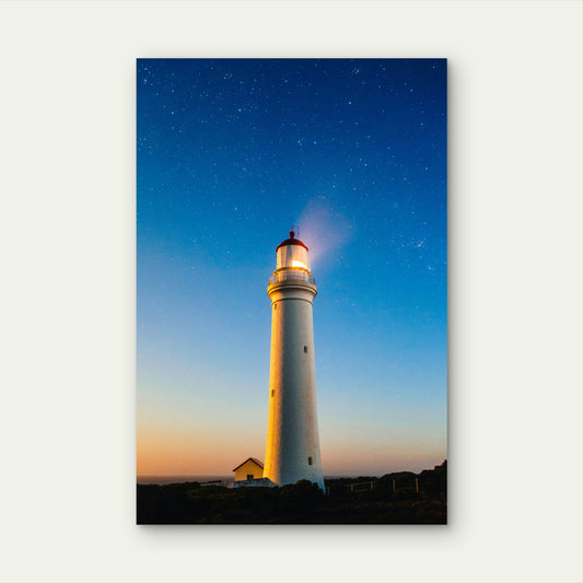 Split Point Lighthouse Starry Night View 40x60cm Metal Print Ready to Hang