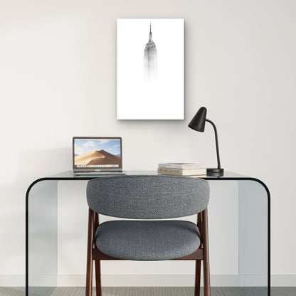 Empire State Building Minimalist Fog 40x60cm Metal Print Ready to Hang