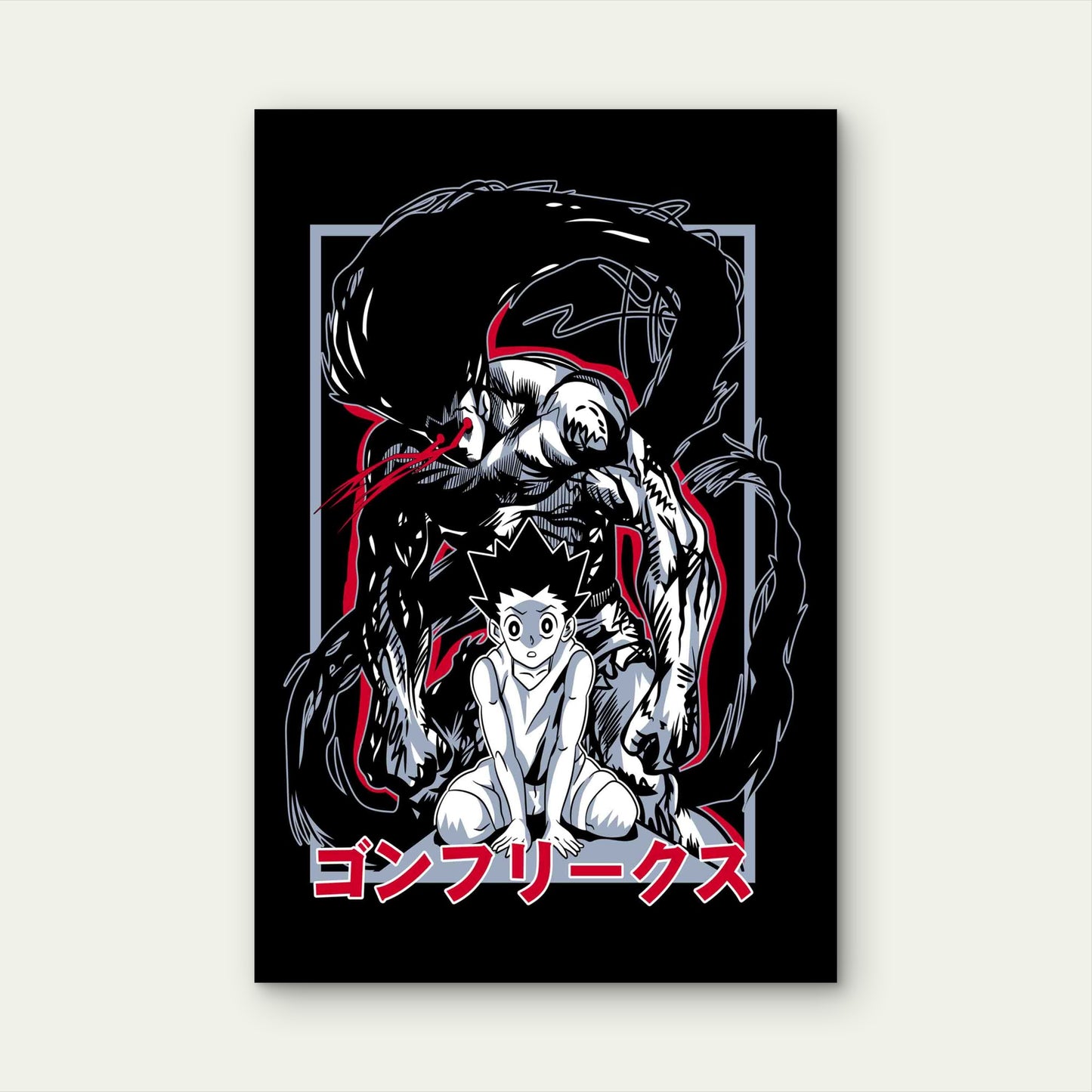 Grim Shadow Shonen Transformation 40x60cm Metal Print Ready to Hang