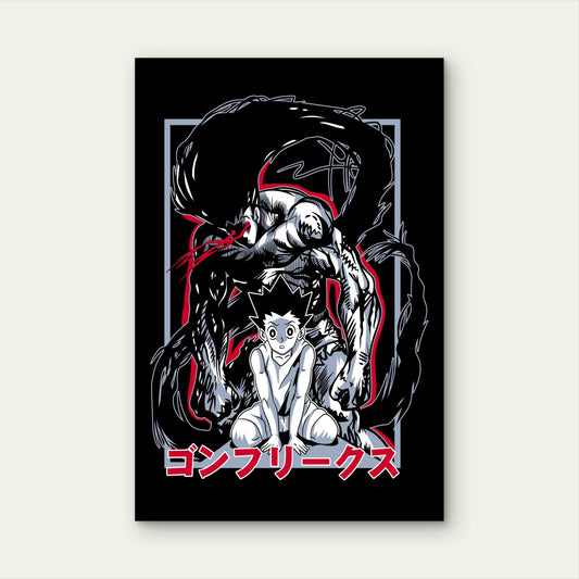 Grim Shadow Shonen Transformation 40x60cm Metal Print Ready to Hang