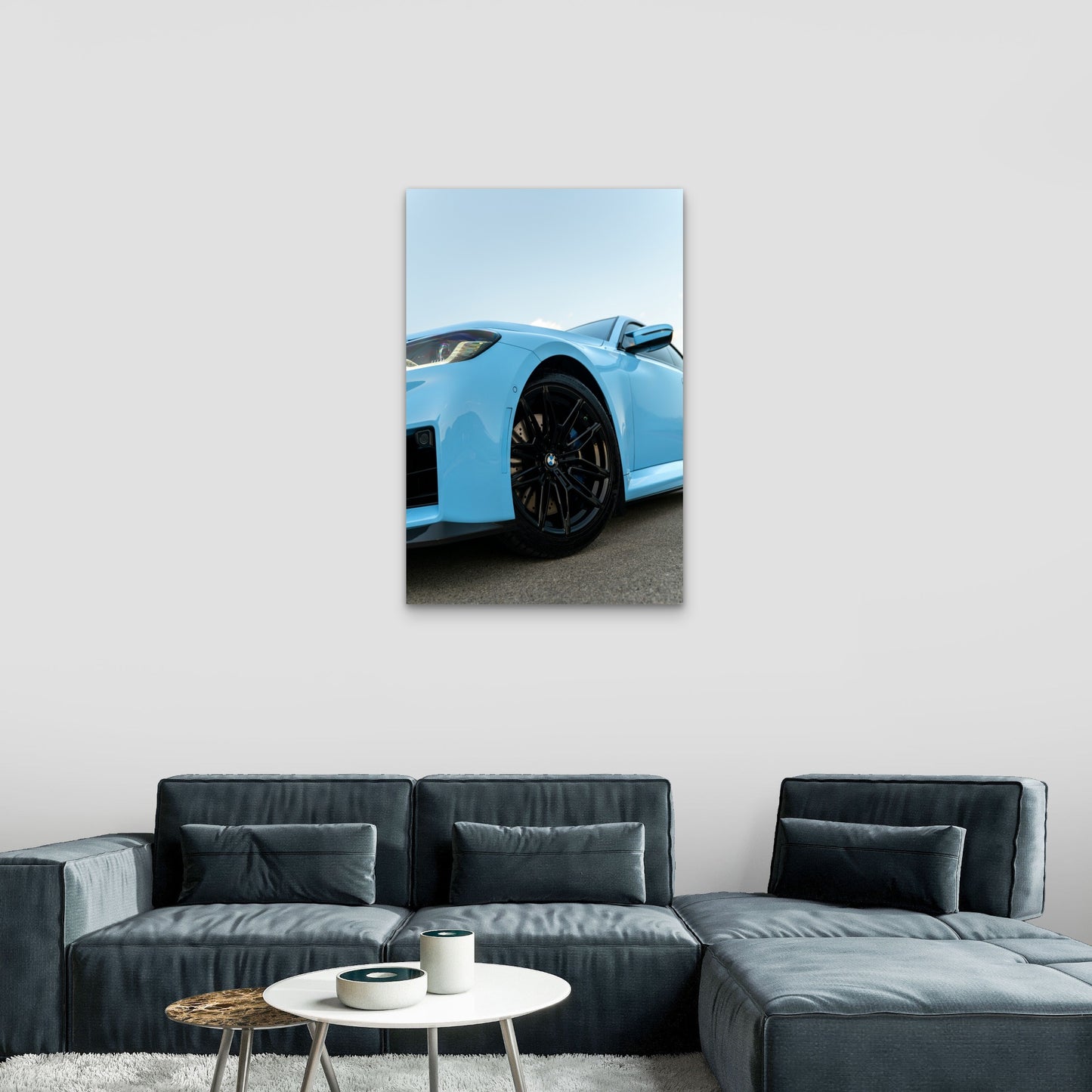 BMW M2 Coupe in Zandvoort Blue 40x60cm Metal Print Ready to Hang