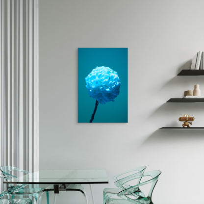 Chrysanthemum Flower Against Blue Background 60x90cm Metal Print Ready to Hang