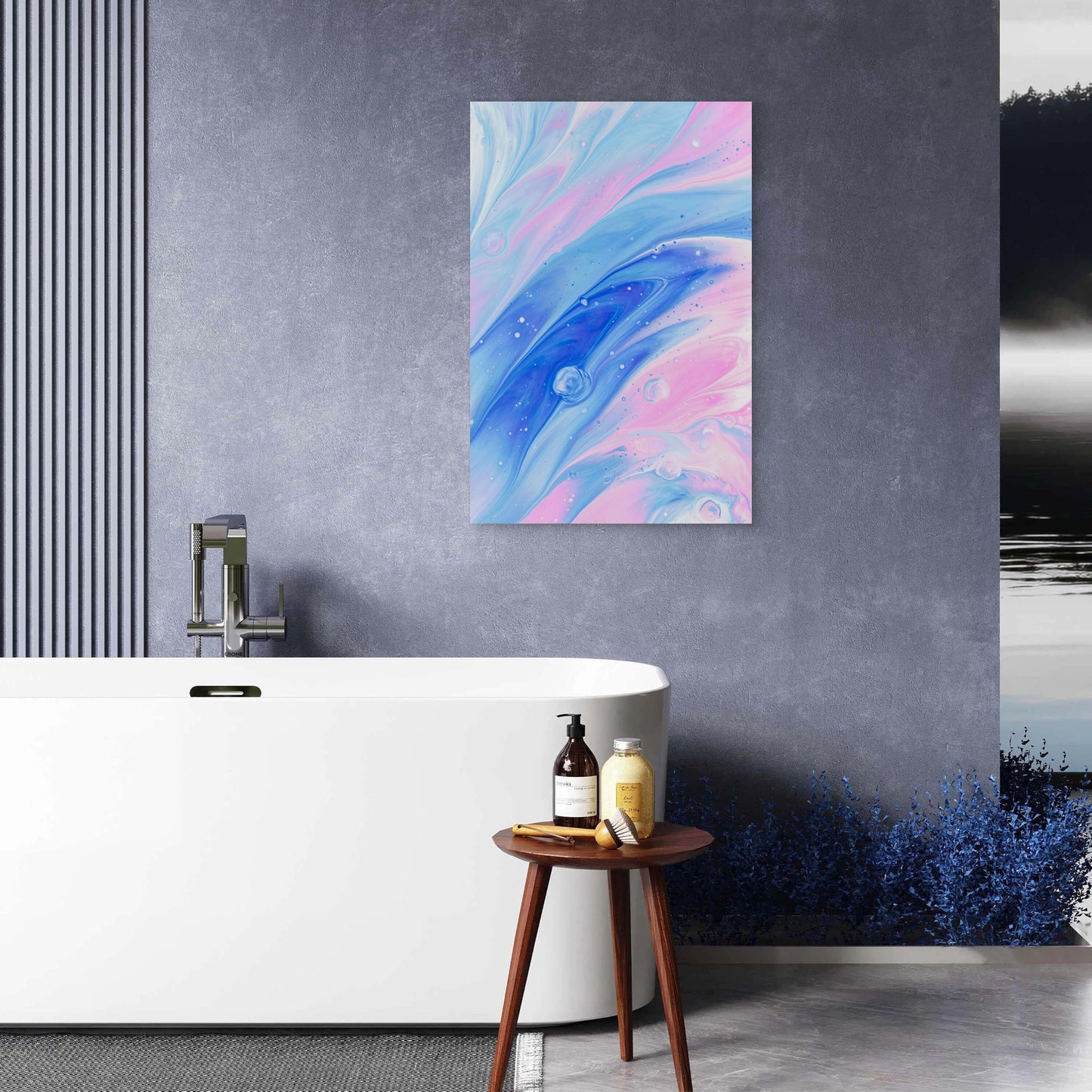 Abstract Image Featuring A Fluid Art 60x90cm Metal Print Ready to Hang