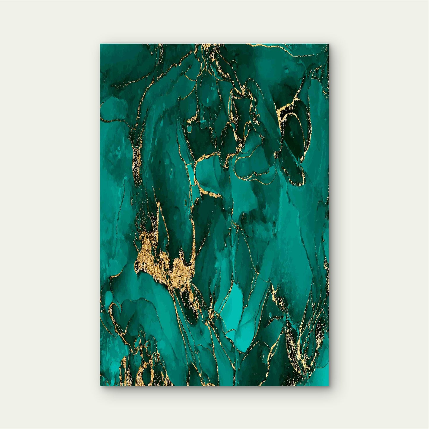 Green Gold Pattern Background Metal Print Ready to Hang