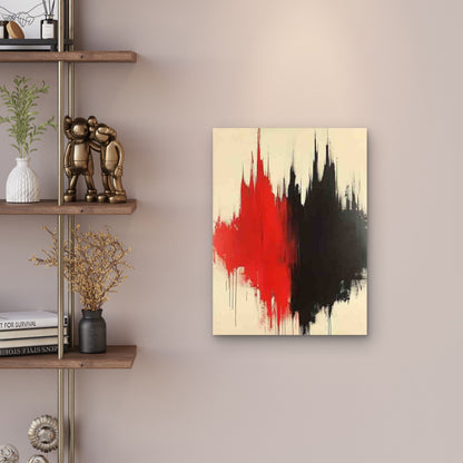 Black, White, And Red Abstract 60x90cm Metal Print Ready to Hang